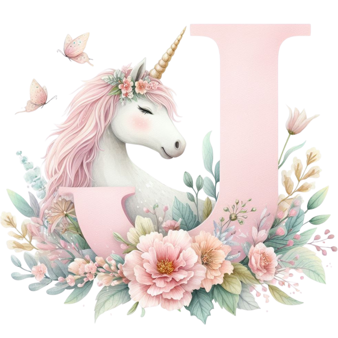 Unicorn Initial Toy Basket