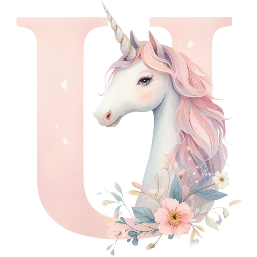 Unicorn Initial Toy Basket