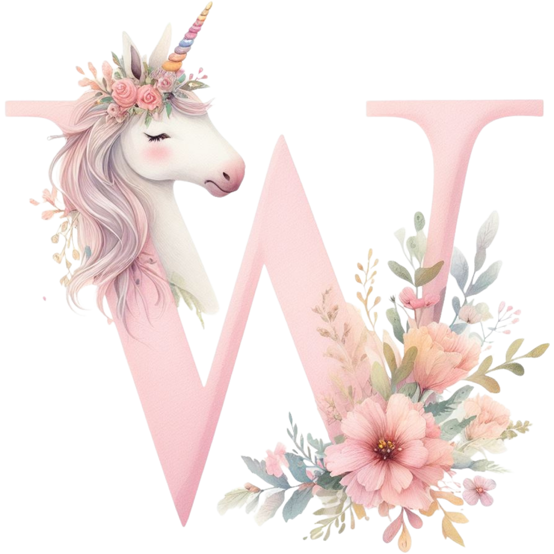 Unicorn Initial Toy Basket