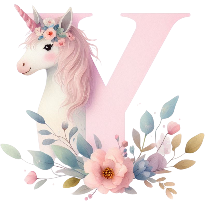 Unicorn Initial Toy Basket