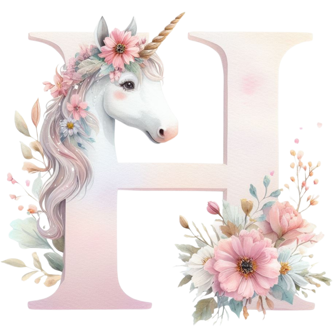 Unicorn Initial Toy Basket