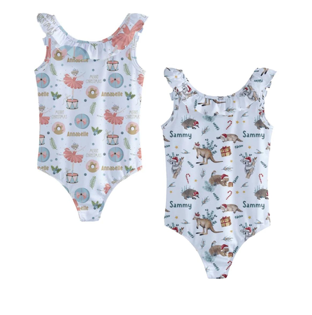 Personalised Kids Christmas One Piece Swimsuits - The Custom Co