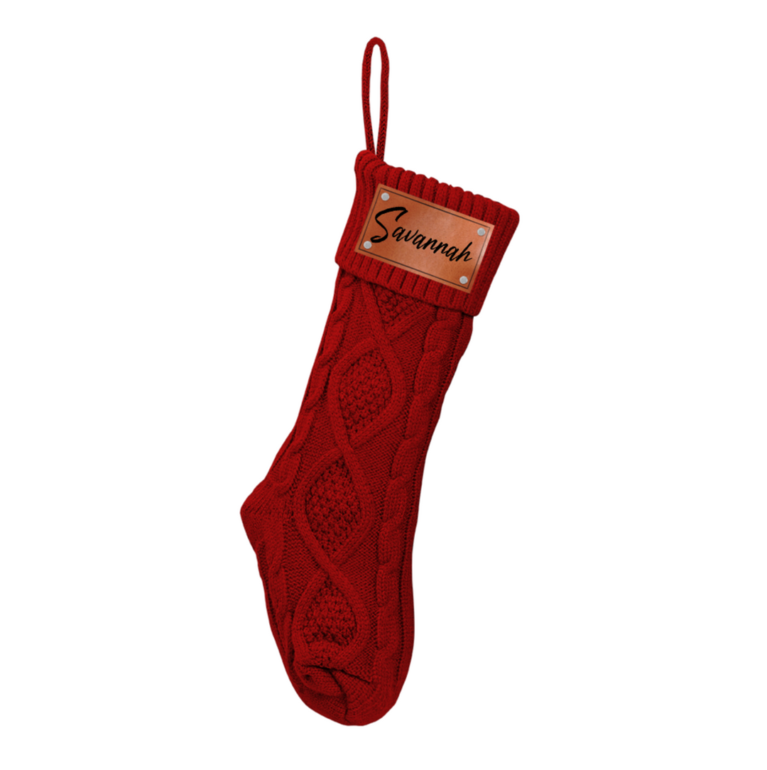 Knitted Christmas Stocking Personalised