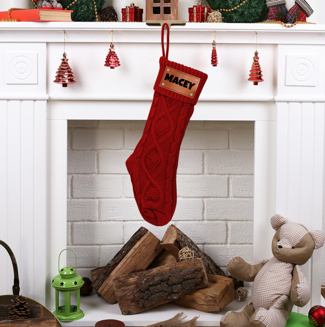 Knitted Christmas Stocking Personalised