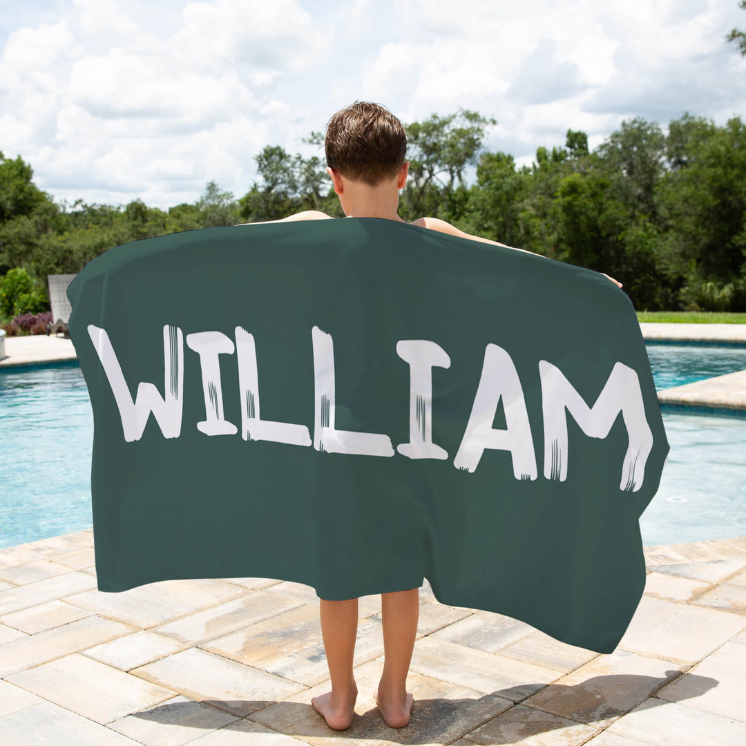 Sold Colour Personalised Kids Beach Towel