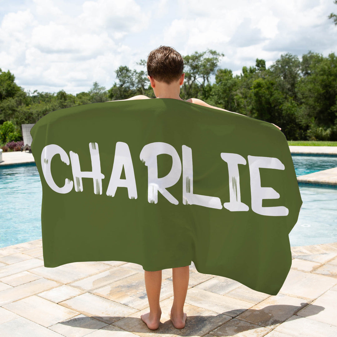 Sold Colour Personalised Kids Beach Towel