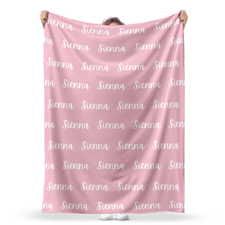 name blanket pink