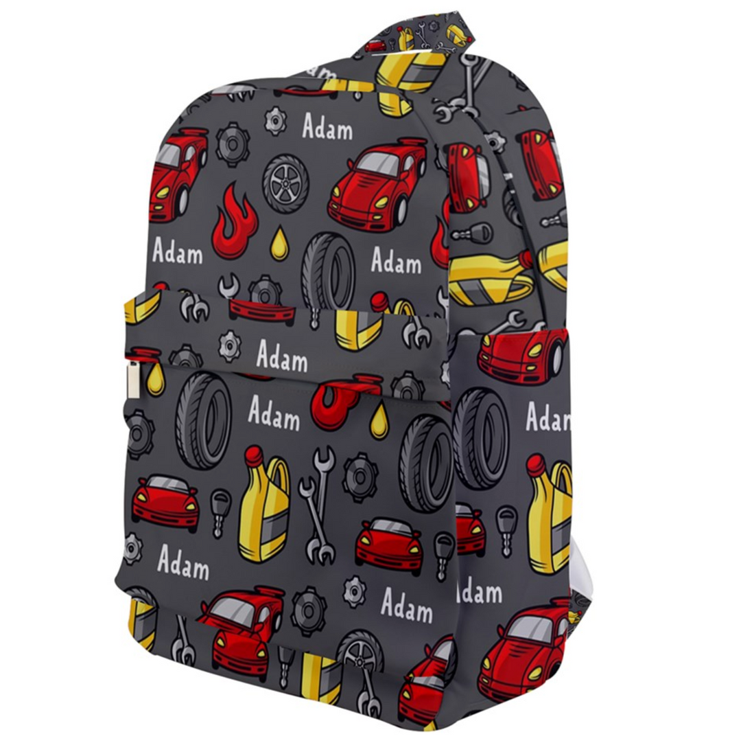 kids backpack personalised cars