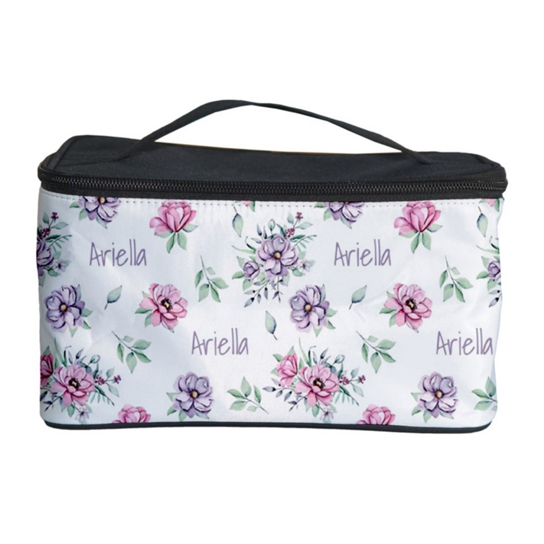 floral personalised cosmetic case