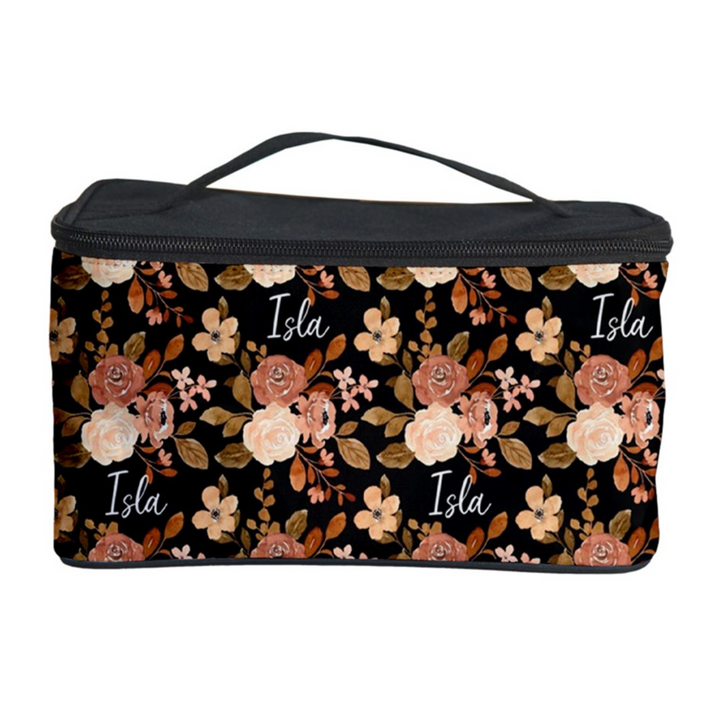 floral personalised cosmetic bag
