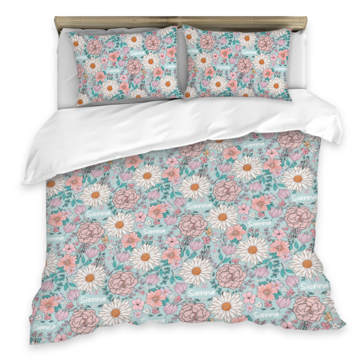 floral double quilt cover personalised