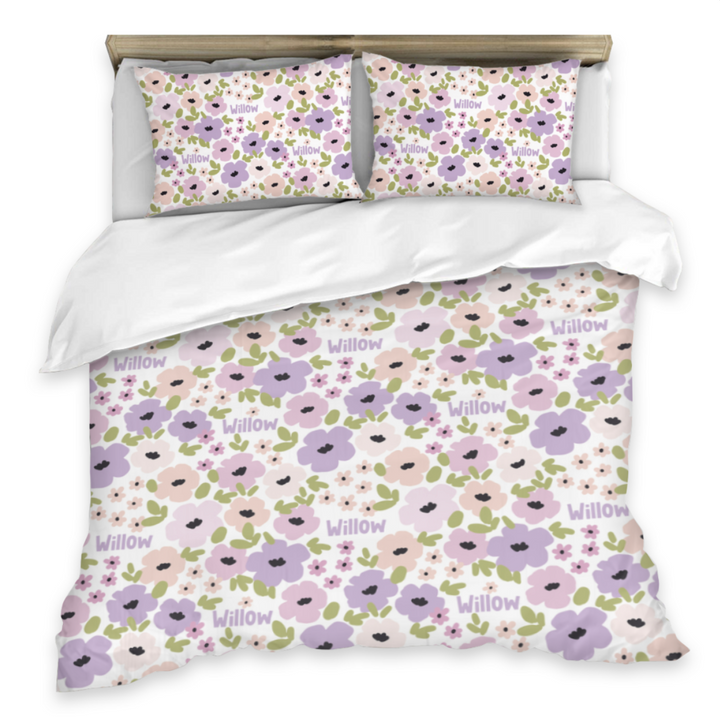floral girls double quilt cover