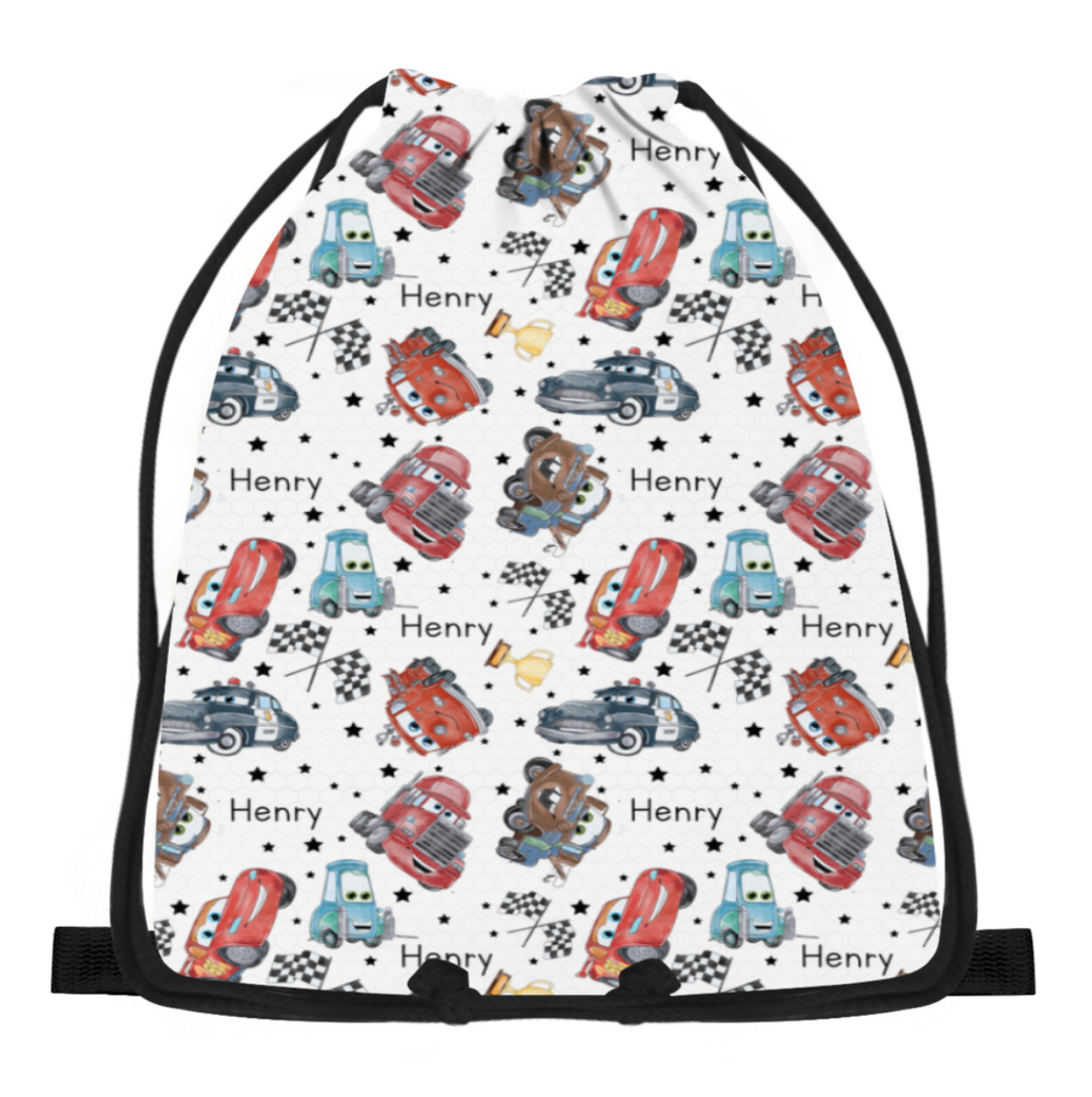 cars kids drawstring bag