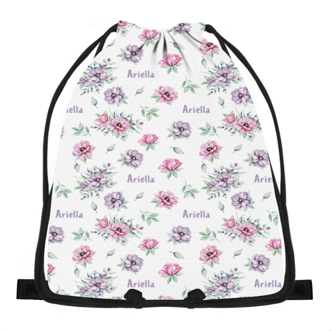 floral kids drawstring bag
