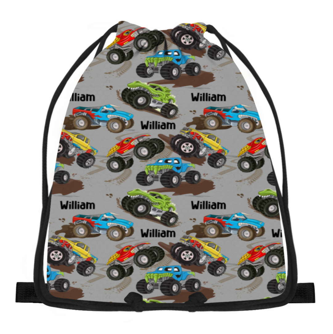 mud trucks drawstring bag