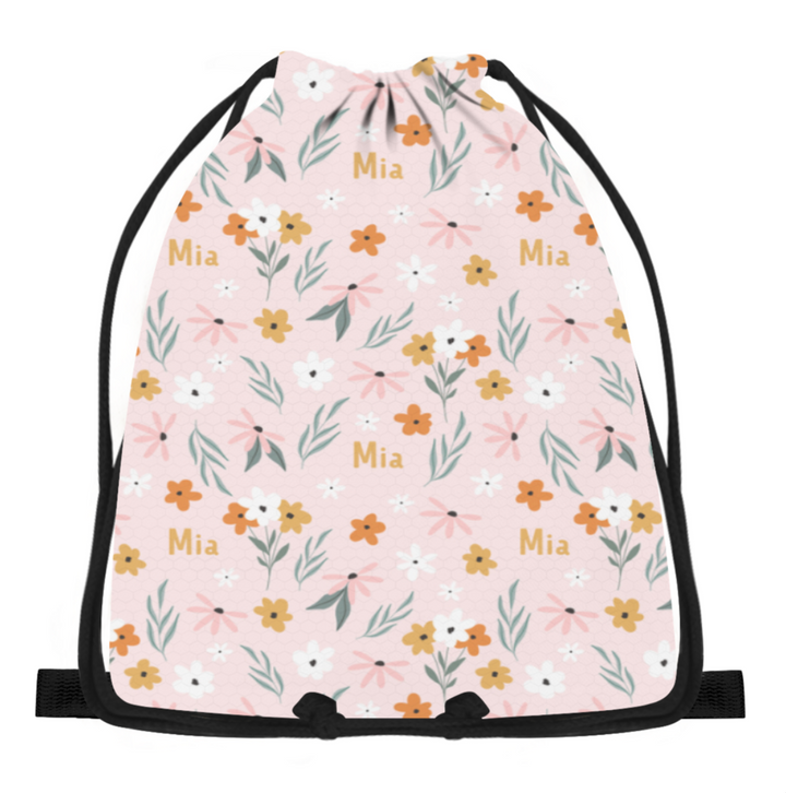 floral drawstring bag