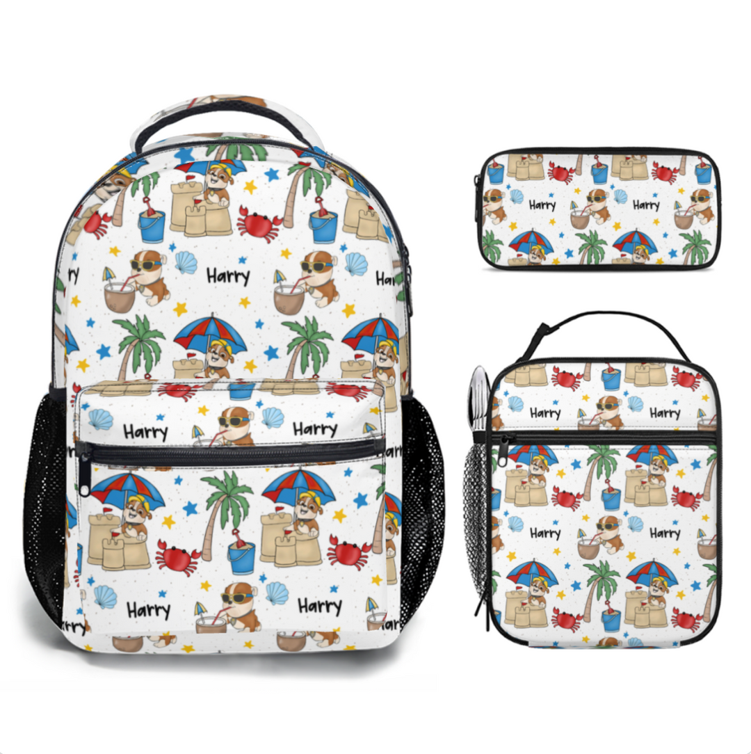 Personalised Backpack, Lunch Bag + Pencil Case Value Combo